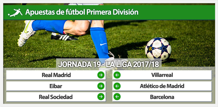Apuestas de fútbol La Liga jornada 19 – 2017/18.
