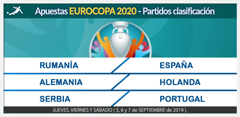 Apuestas EuroCopa 2020 partidos de clasificación